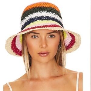 NWT Hat Attack Remy Multi Bucket Hat in Pink Stripe- One Size Fits Most